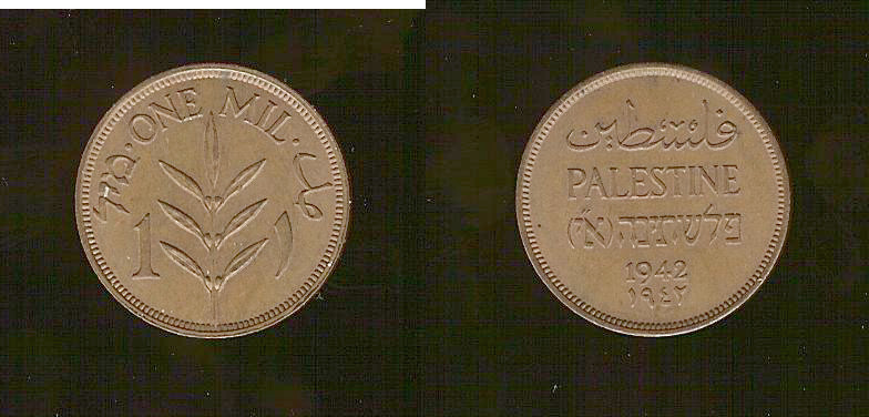Palestine 1 mil 1942 gEF